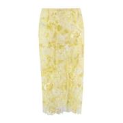 Bloemen Paillet Midi Rok Ermanno Scervino , Yellow , Dames