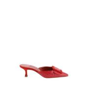 Pumps van krokoleer met gesp Manolo Blahnik , Red , Dames