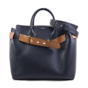 Pre-owned Leather handbags Burberry Vintage , Black , Dames