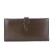 Pre-owned Leather wallets Hermès Vintage , Brown , Dames