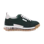 Tech Runner Sneakers met Suede Inzetstukken Thom Browne , Green , Here...