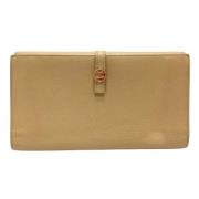 Pre-owned Leather wallets Chanel Vintage , Beige , Dames