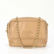 Pre-owned Leather handbags Chanel Vintage , Brown , Dames