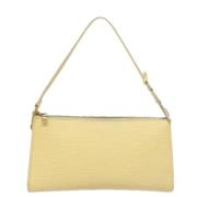 Pre-owned Leather clutches Louis Vuitton Vintage , Beige , Dames