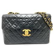 Pre-owned Leather chanel-bags Chanel Vintage , Black , Dames