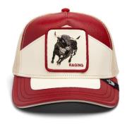 Rode Razende Stier Motor Cap Goorin Bros , Red , Heren