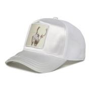 Witte satijnen trucker cap met rendier Goorin Bros , White , Heren