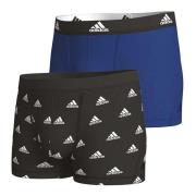 Actieve Flex Katoenen Boxers Blauw/Zwart Adidas , Multicolor , Heren