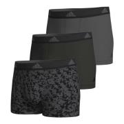 Actieve Flex Katoen Zwart Print Boxers Adidas , Multicolor , Heren