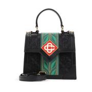 Zwarte Monogram Mini Tas Casablanca , Black , Dames