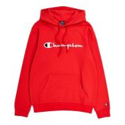 Rode geborduurde logo hoodie Champion , Red , Heren