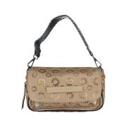 Beige Handtas met Verstelbare Schouderband Desigual , Beige , Dames