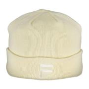 Witte Heren Geborduurd Logo Beanie Fila , White , Heren