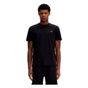 Zwart Logo Crew Neck T-Shirt Fred Perry , Black , Heren