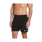 Zwarte Logo Tape Volley Shorts Nike , Black , Heren