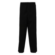 Zwarte Wol Tapered Broek Jil Sander , Black , Heren