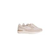 Offwhite Sand Sneaker met Lurex Details Hassia , Beige , Dames