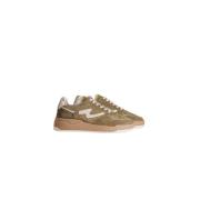 Gaatjes Sneaker met Metallic Details Via Vai , Green , Dames