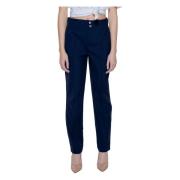 Blauwe Broek met Zakken en Knopen Street One , Blue , Dames