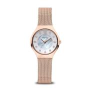 Dames zonnehorloge roségoud met parelmoer wijzerplaat 14427-366 Bering...