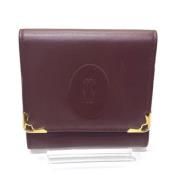 Pre-owned Leather wallets Cartier Vintage , Red , Dames