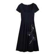 Lente/Zomer Dames Midi Jurk Desigual , Black , Dames