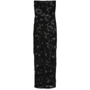 Flower Mesh Tube Jurk Rotate Birger Christensen , Black , Dames