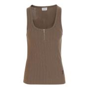 Logo Gebreide Top met Ritssluiting Patou , Brown , Dames