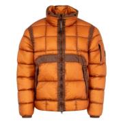 Oranje Shell Puffer Jas C.p. Company , Brown , Heren