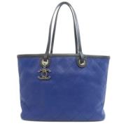 Pre-owned Leather shoulder-bags Chanel Vintage , Blue , Dames