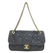 Pre-owned Leather shoulder-bags Chanel Vintage , Black , Dames