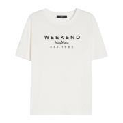 Grafisch Motief Wit T-shirt Max Mara Weekend , White , Dames