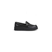 Zwarte leren instapmocassin met rubberen zool Clarks , Black , Dames