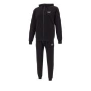 Zwart katoenen trainingspak met capuchon Emporio Armani EA7 , Black , ...