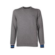 Gestreept Ronde Manchetten Shirt Sun68 , Gray , Heren