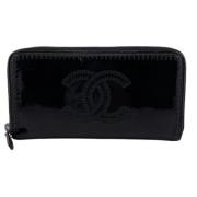 Pre-owned Leather wallets Chanel Vintage , Black , Dames