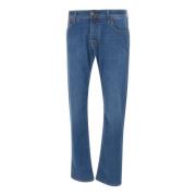 Blauwe Stretch Denim Jeans met Pochette Jacob Cohën , Blue , Heren