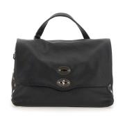 Zwarte Leren Handtas Zanellato , Black , Dames