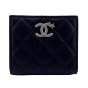 Pre-owned Leather wallets Chanel Vintage , Black , Dames