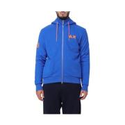 Logo Katoenen Hoodie Rits Sun68 , Blue , Heren