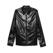 Zwart rits vooraan outerwear met stud zakken Rick Owens , Black , Here...