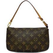 Pre-owned Canvas clutches Louis Vuitton Vintage , Beige , Dames