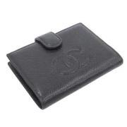 Pre-owned Leather wallets Chanel Vintage , Black , Dames