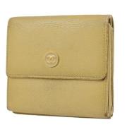 Pre-owned Leather wallets Chanel Vintage , Beige , Dames