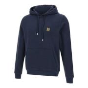 Blauwe Katoenen Fleece Sweatshirt met Capuchon Belstaff , Blue , Heren