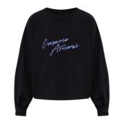 Sweatshirt met logo Emporio Armani , Black , Dames