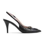 Erin GG Slingback Muiltjes Gucci , Black , Dames