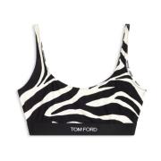 Zebra Print Crop Top Ondergoed Tom Ford , Black , Dames