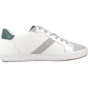 Casual Sneakers met Bloemenpatroon Geox , White , Dames