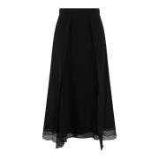 Zwarte Zijden Gelaagde Lange Rok Brunello Cucinelli , Black , Dames